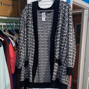 Torrid Black and White Cardigan Sweater